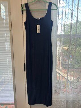 Pretty Garbage Denim Bodycon Maxi Dress NWT Sleeveless Corset Seam Stretch Dress